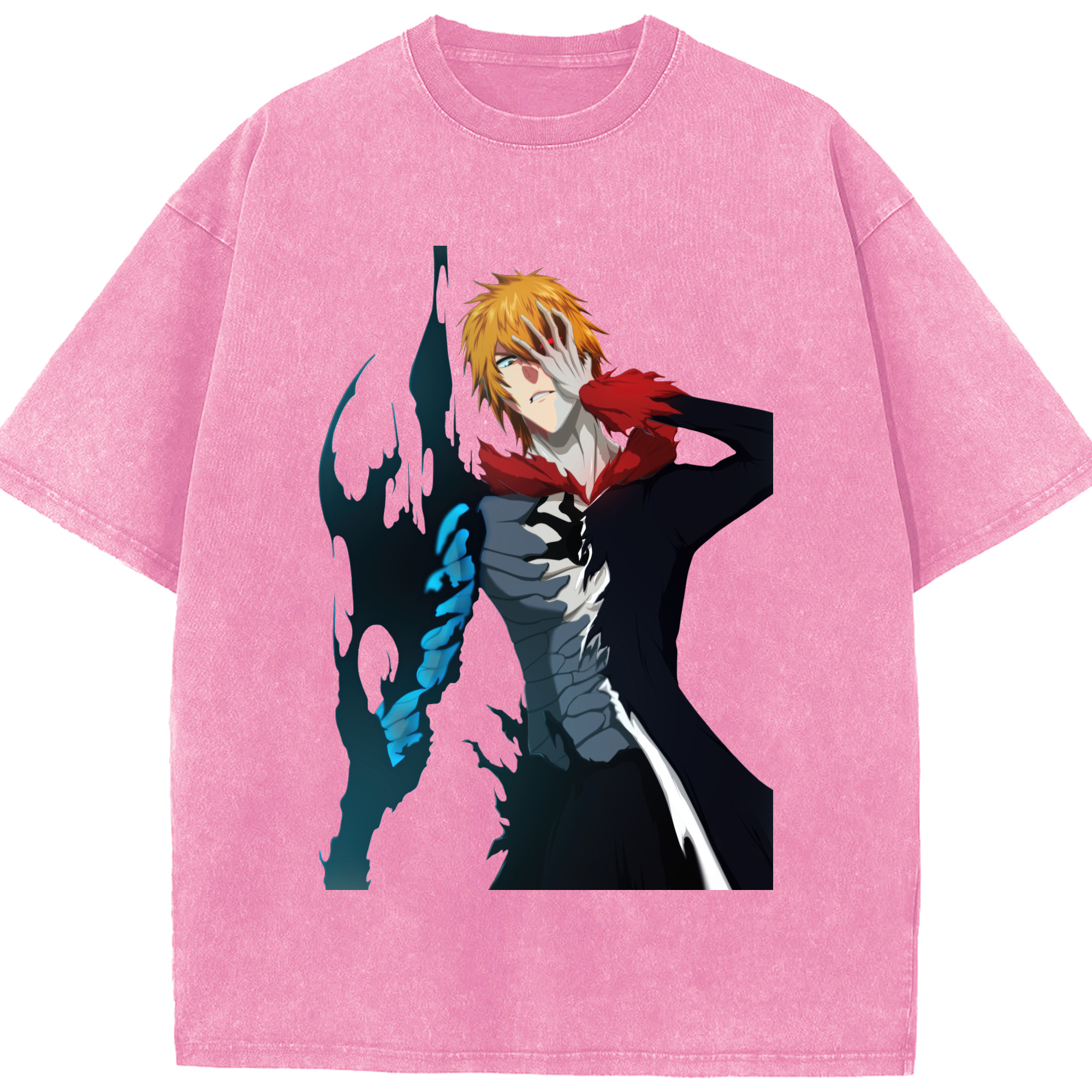 （画像用） ブリーチ 黒崎一護（くろさき いちご）BLEACH Kurosaki Ichigo 綿100% ヴィンテージ風 半袖Tシャツ（フロントプリント）
